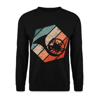 French Horn Hornist - Unisex Pullover - Schwarz - Vorne - Alina (178cm) & Michal (187cm)