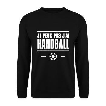 JE PEUX PAS J'AI HANDBALL - Sweat-shirt Unisexe - noir - Devant - Alina (178cm) & Michal (187cm)