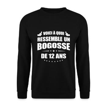 BOGOSSE DE 12 ANS - Sweat-shirt Unisexe - noir - Devant - Alina (178cm) & Michal (187cm)