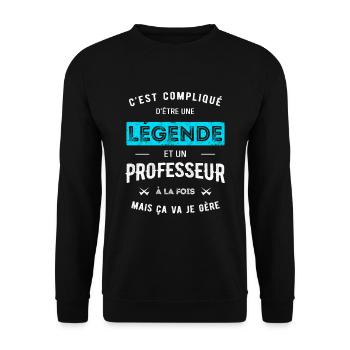 LÉGENDE ET PROFESSEUR - Sweat-shirt Unisexe - noir - Devant - Alina (178cm) & Michal (187cm)