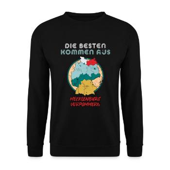 Die Besten kommen aus Mecklenburg Vorpommern - Unisex Pullover - Schwarz - Vorne - Alina (178cm) & Michal (187cm)