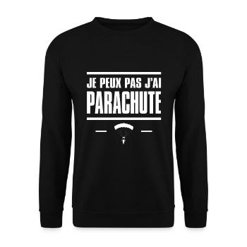 JE PEUX PAS J'AI PARACHUTE - Sweat-shirt Unisexe - noir - Devant - Alina (178cm) & Michal (187cm)
