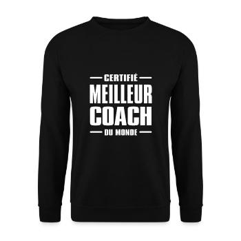 CERTIFIÉ MEILLEUR COACH DU MONDE - Sweat-shirt Unisexe - noir - Devant - Alina (178cm) & Michal (187cm)