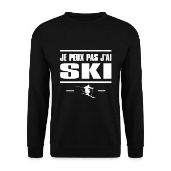 I CAN'T I SKI - Unisex Sweatshirt - black - Front - Alina (178cm) & Michal (187cm)