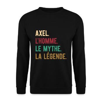 AXEL L'HOMME LE MYTHE LA LÉGENDE - Sweat-shirt Unisexe - noir - Devant - Alina (178cm) & Michal (187cm)