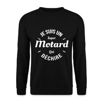 MOTARD QUI DÉCHIRE - Sweat-shirt Unisexe - noir - Devant - Alina (178cm) & Michal (187cm)
