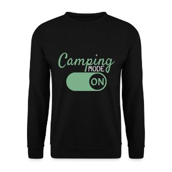 Camping Mode On - Unisex Pullover - Schwarz - Vorne - Alina (178cm) & Michal (187cm)