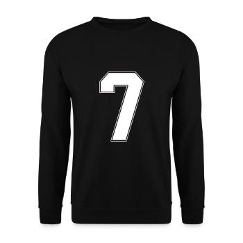7 years old jersey number 7 - Unisex Sweatshirt - black - Front - Alina (178cm) & Michal (187cm)