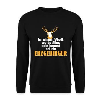 erzgebirger - Unisex Pullover - Schwarz - Vorne - Alina (178cm) & Michal (187cm)