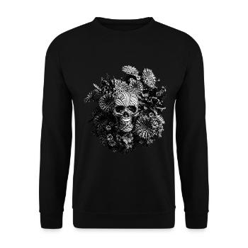 Engraved Skull - Unisex Sweatshirt - black - Front - Alina (178cm) & Michal (187cm)
