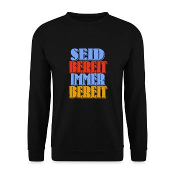 seid bereit immer bereit Pioniere ddr - Unisex Pullover - Schwarz - Vorne - Alina (178cm) & Michal (187cm)