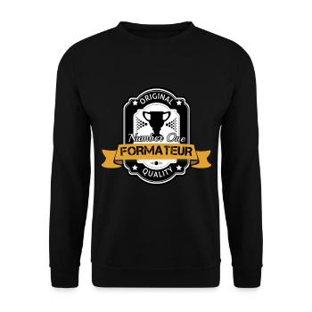 Formateur original number one cadeau - Sweat-shirt Unisexe - noir - Devant - Alina (178cm) & Michal (187cm)