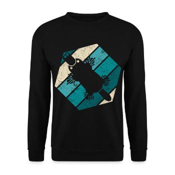 Retro Schnabeltier Vintage Platypus - Unisex Pullover - Schwarz - Vorne - Alina (178cm) & Michal (187cm)