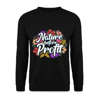 Protection de la terre Changement climatique - Sweat-shirt Unisexe - noir - Devant - Alina (178cm) & Michal (187cm)