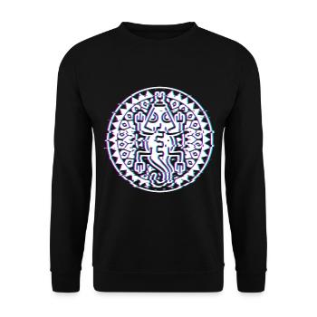 Ureinwohner Indianisch Schamane - Unisex Pullover - Schwarz - Vorne - Alina (178cm) & Michal (187cm)