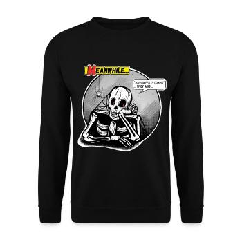 Halloween is coming they said Skelett Horror Comic - Unisex Pullover - Schwarz - Vorne - Alina (178cm) & Michal (187cm)