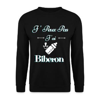 J peux pas j'ai biberon - Sweat-shirt Unisexe - noir - Devant - Alina (178cm) & Michal (187cm)