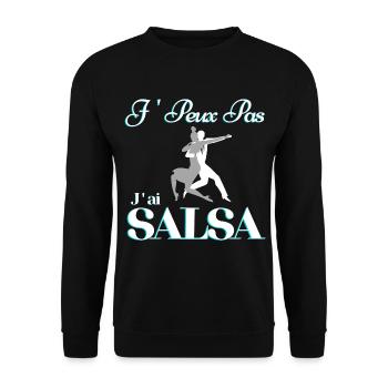 je peux pas j'ai salsa - Sweat-shirt Unisexe - noir - Devant - Alina (178cm) & Michal (187cm)