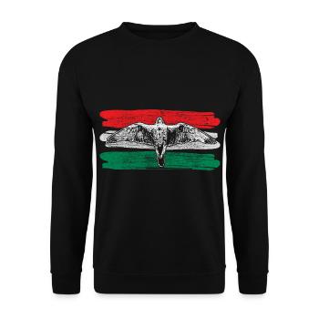Ungarn Europa Heimat Geschenkidee - Unisex Pullover - Schwarz - Vorne - Alina (178cm) & Michal (187cm)