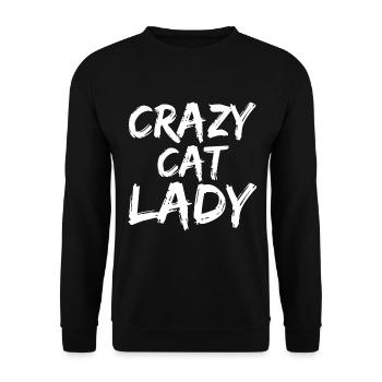 Crazy Cat Lady Funny Cat Lover Girl - Unisex Sweatshirt - black - Front - Alina (178cm) & Michal (187cm)