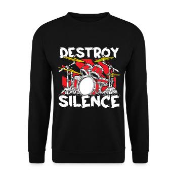 Schlagzeug Schlagzeuger Drumsticks - Unisex Pullover - Schwarz - Vorne - Alina (178cm) & Michal (187cm)