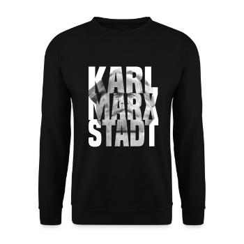 karl marx stadt Chemnitz - Unisex Pullover - Schwarz - Vorne - Alina (178cm) & Michal (187cm)
