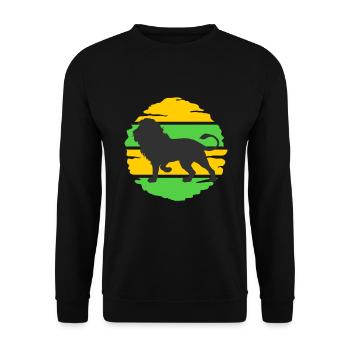 löwe Reggae Jamaika - Unisex Pullover - Schwarz - Vorne - Alina (178cm) & Michal (187cm)