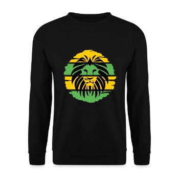 löwe Jamaika Reggae - Unisex Pullover - Schwarz - Vorne - Alina (178cm) & Michal (187cm)