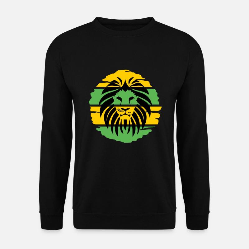 löwe Jamaika Reggae - Unisex Pullover - Schwarz
