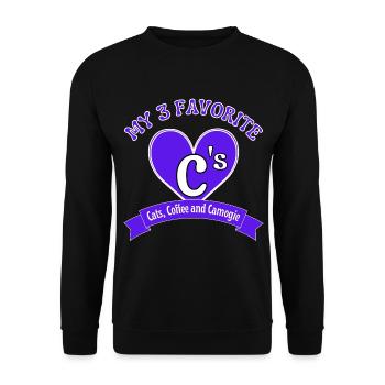My 3 favourite C's. Cats, Coffee and Camogie - Unisex Sweatshirt - black - Front - Alina (178cm) & Michal (187cm)