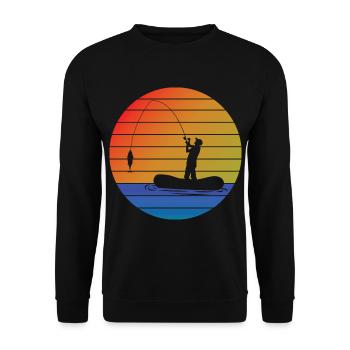 Pêcher pêcher rétro pêche pêche pêche - Sweat-shirt Unisexe - noir - Devant - Alina (178cm) & Michal (187cm)