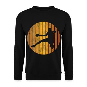 Handball Vintage HandballEr Retro Handball Player - Unisex Sweatshirt - black - Front - Alina (178cm) & Michal (187cm)