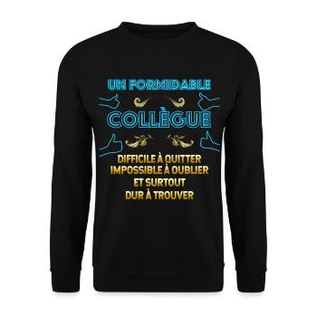 Cadeau drôle pour collègues hommes - Sweat-shirt Unisexe - noir - Devant - Alina (178cm) & Michal (187cm)