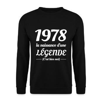 1978 NAISSANCE D’UNE LÉGENDE - Sweat-shirt Unisexe - noir - Devant - Alina (178cm) & Michal (187cm)