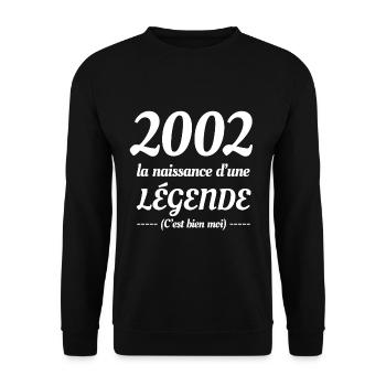 2002 NAISSANCE D’UNE LÉGENDE - Sweat-shirt Unisexe - noir - Devant - Alina (178cm) & Michal (187cm)