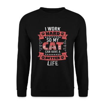 Cat Cat Kitten Cat Mom - Unisex Sweatshirt - black - Front - Alina (178cm) & Michal (187cm)