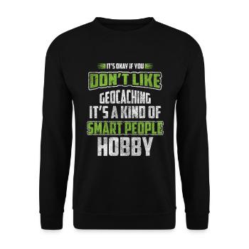 Geocacher Treasure Outdoor Nature - Unisex Sweatshirt - black - Front - Alina (178cm) & Michal (187cm)