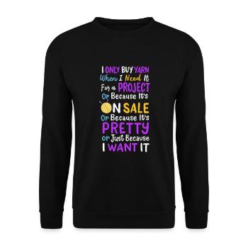 Tricot tricoter la laine - Sweat-shirt Unisexe - noir - Devant - Alina (178cm) & Michal (187cm)