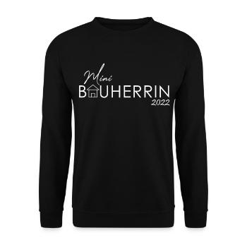 Junior Kind Bauherrin 2022 | Hauskauf Eigenheim - Unisex Pullover - Schwarz - Vorne - Alina (178cm) & Michal (187cm)