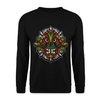 Aztec Pyramid Maori - Unisex Sweatshirt - black - Front - Alina (178cm) & Michal (187cm)