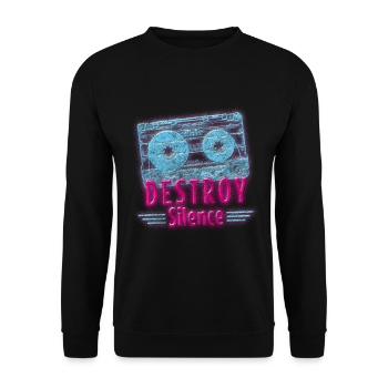 Vintage Techno - Unisex Pullover - Schwarz - Vorne - Alina (178cm) & Michal (187cm)