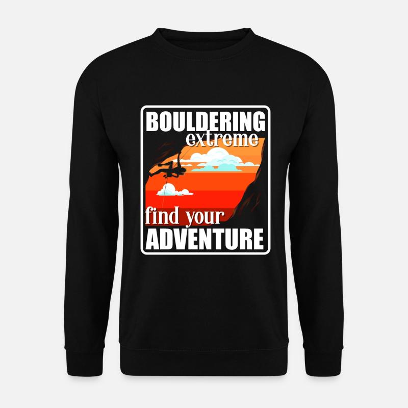 Bouldern Felsklettern Boulderer Sport - Unisex Pullover - Schwarz