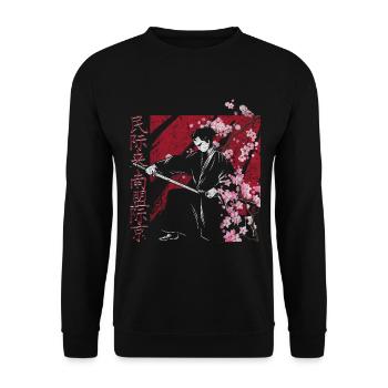 Cherry blossom - Unisex Sweatshirt - black - Front - Alina (178cm) & Michal (187cm)