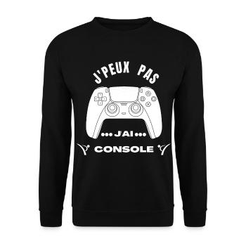 J’peu Pas j’Ai Console - Sweat-shirt Unisexe - noir - Devant - Alina (178cm) & Michal (187cm)
