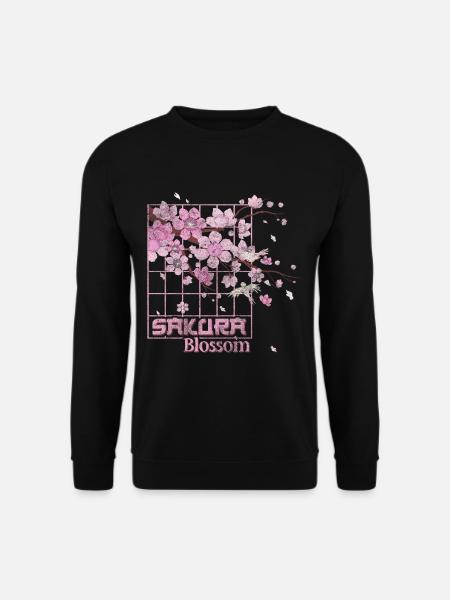 Kirschblüten Natur Symbol Rosa - Unisex Pullover - Schwarz