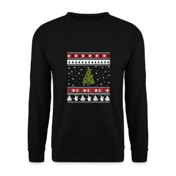 Arbre de Noël moche Noël - Sweat-shirt Unisexe - noir - Devant - Alina (178cm) & Michal (187cm)