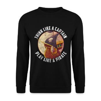 Pirate Ship Treasure Hunt Eye Patch Ship - Unisex Sweatshirt - black - Front - Alina (178cm) & Michal (187cm)