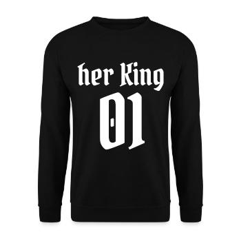 her king 01 king couple in love darling husband - Unisex Sweatshirt - black - Front - Alina (178cm) & Michal (187cm)