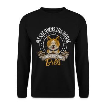 Cat Cats - Unisex Sweatshirt - black - Front - Alina (178cm) & Michal (187cm)