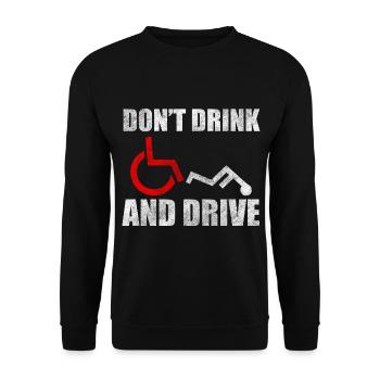 Rollstuhlfahrer Behindert Humor - Unisex Pullover - Schwarz - Vorne - Alina (178cm) & Michal (187cm)